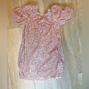 Zara girls pink sequin party dress